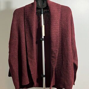 A New Day - Women's Shawl Collar Open-Front Cardigan - Burgundy